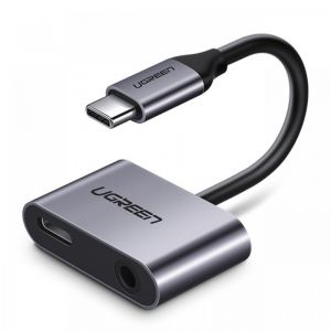 Cáp chuyển đổi USB type-C to 3,5mm hỗ trợ cổng sạc USB-C chính hãng Ugreen 50596 cao cấp