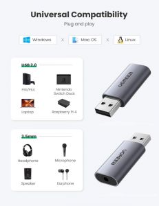 Cáp chuyển USB 2.0 to 3.5mm Ugreen 80864