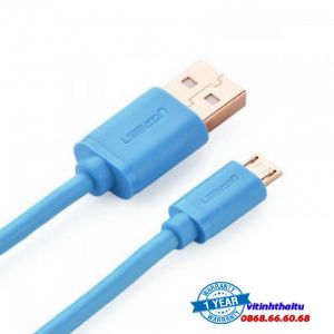 Cáp micro USB cao cấp mạ vàng Ugreen 10870 1m màu xanh dương