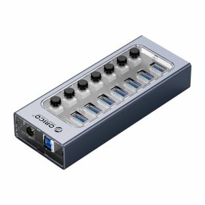 BỘ CHIA USB ORICO AT2U3-7AB-GY (TỪ 1 RA 7 CỔNG USB 3.0, VỎ NHÔM)