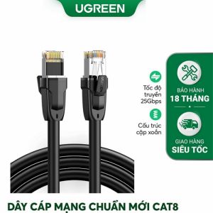 DÂY, CÁP MẠNG CAT8 ĐÚC SẴN DÀI 2M 24AWG CLASS S/FTP UGREEN 70329 CAO CẤP