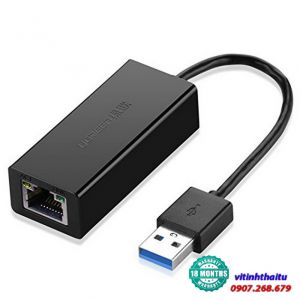 USB to LAN 3.0 chính hãng Ugreen UG 20256 tốc độ 10/100/1000Mbps (Màu đen)