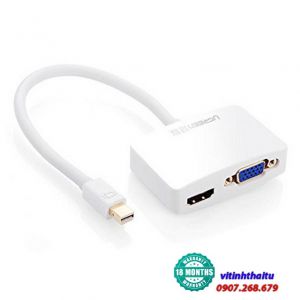 Cáp chuyển đổi Mini Displayport to HDMI và VGA cao cấp chính hãng Ugreen 10427