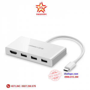 Cáp chuyển đổi USB Type-C sang HUB 3.0 & HDMI Ugreen 40374 chính hãng