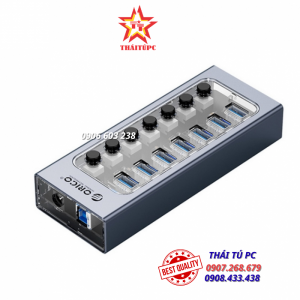 Bộ chia USB HUB 7 cổng USB 3.0 với các công tắc riêng lẻOrico  AT2U3-7AB-GY