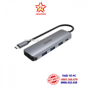 CÁP CHUYỂN ĐỔI TYPE-C RA 4 USB 3.0 + TF/SD + PD 100W UNITEK H1107C