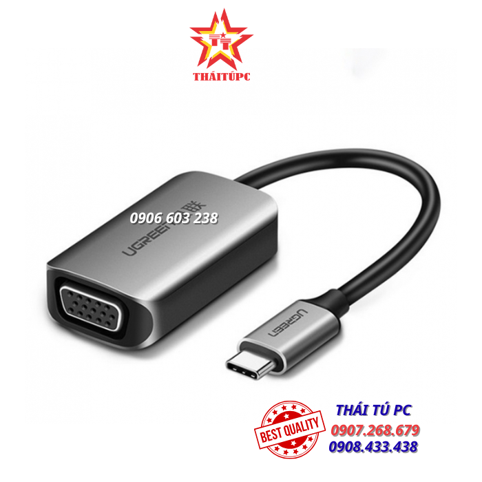 CÁP CHUYỂN ĐỔI USB TYPE-C SANG VGA VỎ NHÔM UGREEN 50316 CÁP CHUYỂN ĐỔI USB TYPE-C SANG VGA VỎ NHÔM UGREEN 50316