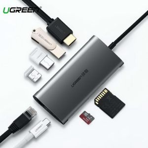 THIẾT BỊ MỞ RỘNG USB TYPE-C TO HDMI/HUB USB 3.0/SD/TF/LAN GIGABIT CHÍNH HÃNG UGREEN 50538