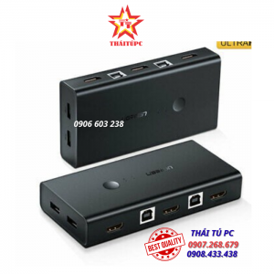 Bộ chuyển tín hiệu 4 CPU dùng 1 màn hình KVM Switch USB, HDMI 4K@60Hz Ugreen 70439 cao cấp