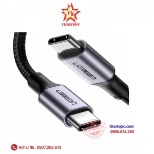 Cáp sạc, dữ liệu USB Type-C to Type-C dài 2M bọc dù hỗ trợ PD 100W Ugreen 70429