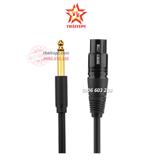 Dây cáp Audio 6.5mm ra XLR 6mm Ugreen 20717 1m Dây cáp Audio 6.5mm ra XLR 6mm Ugreen 20717 1m