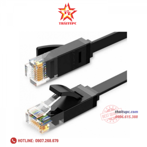 CÁP MẠNG LAN CAT6 DÂY DẸT UGREEN 50177 8M MÀU ĐEN