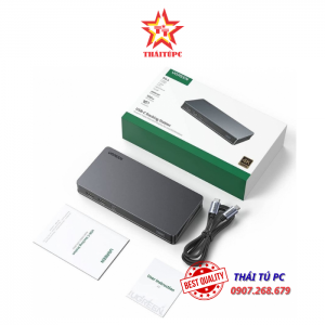 BỘ CHUYỂN DOCKING USB-C 9 IN 1 UGREEN 90912, HỖ TRỢ 2*DISPLAYPORT 4K60HZ, 2*HDMI 4K60HZ, RJ45, PD 100W,1XUSB C 10GBPS, 2*USB A 10GBPS