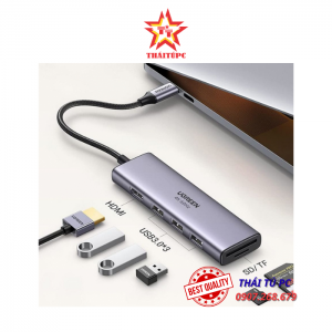 BỘ CHUYỂN ĐỔI TYPE C SANG 3 CỔNG USB 3.0+ 1 CỔNG HDMI( HỖ TRỢ 4K) , SD TF UGREEN 60383
