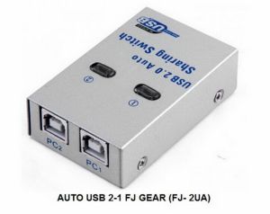 BỘ CHIA MÁY IN AUTO SWITCH 2 CỔNG USB FJGEAR FJ-2UA (2 MÁY TÍNH CHUNG 1 MÁY IN)
