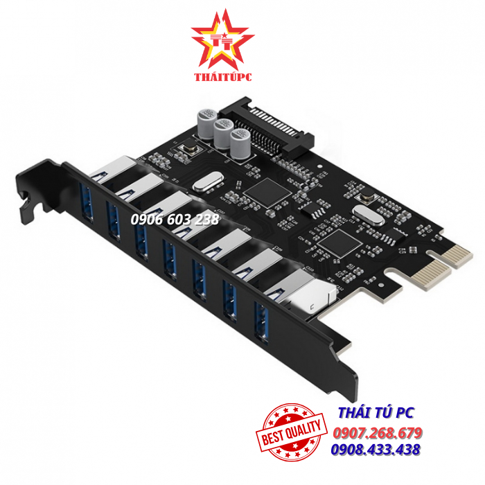 CẠC MỞ RỘNG CỔNG USB 3.0 CHO MÁY TÍNH ĐỂ BÀN - CARD PCI-E USB 3.0 7 PORT ORICO PVU3-7U CẠC MỞ RỘNG CỔNG USB 3.0 CHO MÁY TÍNH ĐỂ BÀN - CARD PCI-E USB 3.0 7 PORT ORICO PVU3-7U
