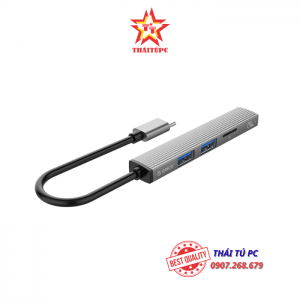 BỘ CHIA TYPE C RA 4 CỔNG USB 3.0, 2.0 VÀ ĐẦU ĐỌC THẺ TF ORICO AH-12F-GY-BP