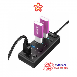 BỘ CHIA USB HUB 4 CỔNG USB 3.0 CÓ CÔNG TẮC ORICO W9PH4-U3-BK