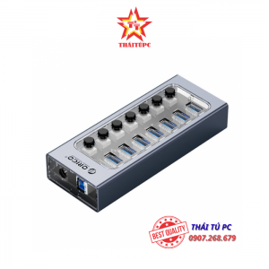 BỘ CHIA USB ORICO AT2U3-7AB-GY (TỪ 1 RA 7 CỔNG USB 3.0, VỎ NHÔM)