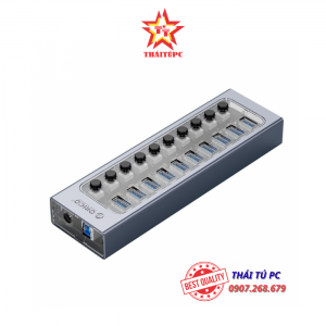 BỘ CHIA USB ORICO AT2U3-10AB-GY (TỪ 1 RA 10 CỔNG USB 3.0, VỎ NHÔM)