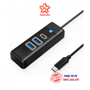 BỘ CHIA TYPE C SANG 2 CỔNG USB 3.0 VÀ 1 CỔNG TYPE C ORICO PWC2U-C3-015-BK-EP