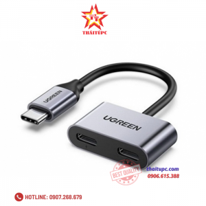 Cáp chuyển đổi USB Type-C sang 2 USB Type-C tai nghe & sạc 15W Ugreen 60165