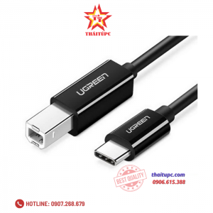 Cáp máy in USB 2.0 Type-C to USB Type-B dài 3M (Màu đen) chính hãng Ugreen 80812