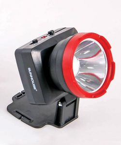 Đèn pin đội đầu SHE-5032 cỡ trung, đen đỏ, sáng trắng