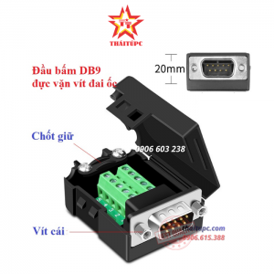 Đầu giắc DB9 L RS232 Lỗ không hàn DT-CB2004 DTECH