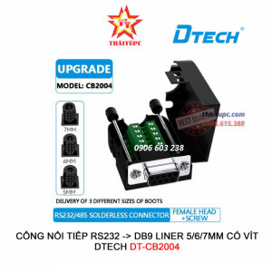 Đầu giắc DB9 RS232 Lỗ không hàn DT-CB2005 DTECH