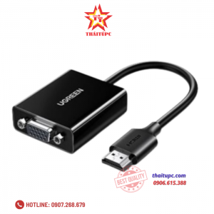 Cáp chuyển đổi HDMI sang VGA dài 20cm 1080p@60hz Ugreen 90813/CM611 cao cấp