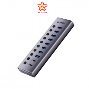 Bộ chia (Hub) 10 cổng USB 3.0 tốc độ 5Gbps 8 USB-A và 2 USB Type-C Unitek H1315B01-EU cao cấp