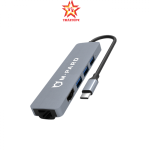 BỘ CHIA TH TYPE-C ->3USB 3.0 + HDMI + LAN 20CM MD084 M-PARD